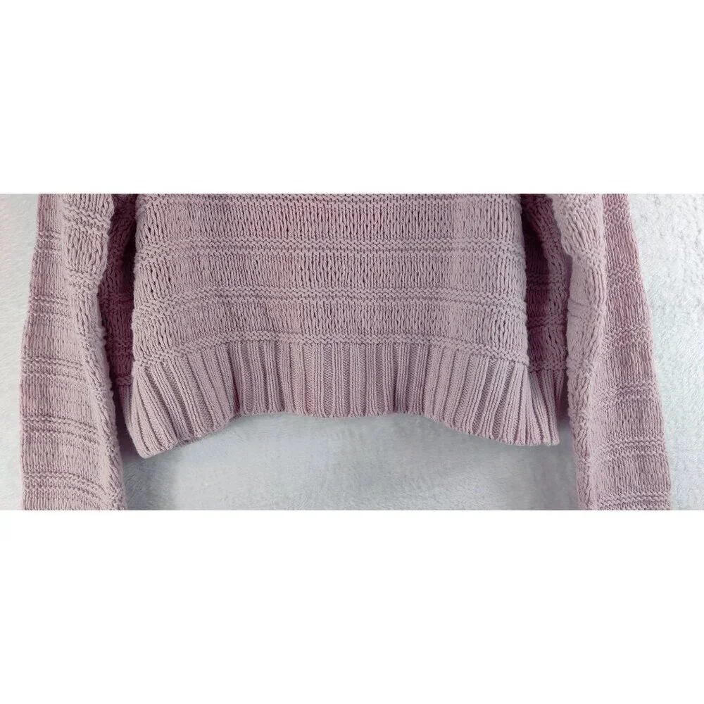 Sweater Top by Me to WE Pullover Dusty Pink V-Neck Relaxed Fit Short Waist Pullo